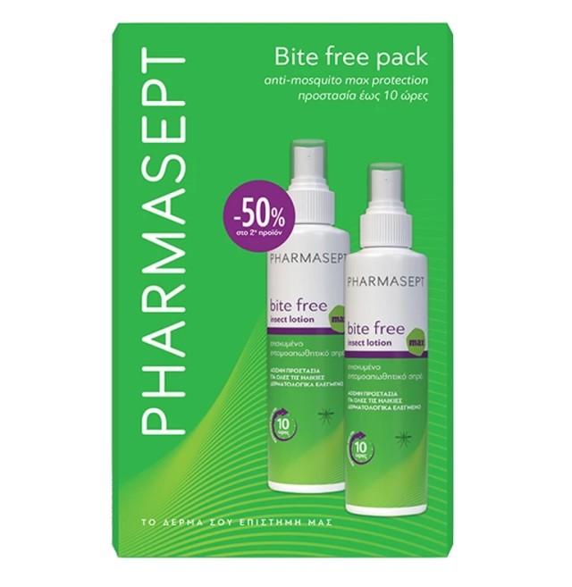Pharmasept Bite Free Εντομοαπωθητική Λοσιόν 2τμχ Promo Pack