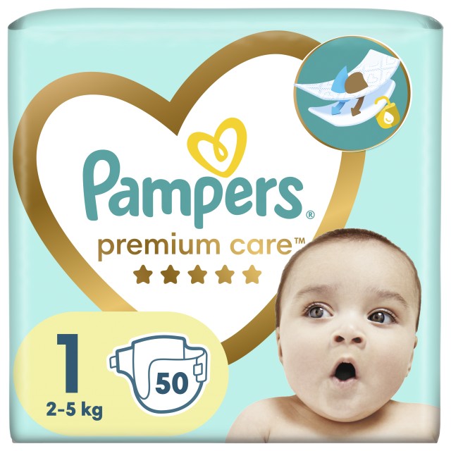 Pampers Premium Care Πάνες No1 2kg-5kg 50τμχ