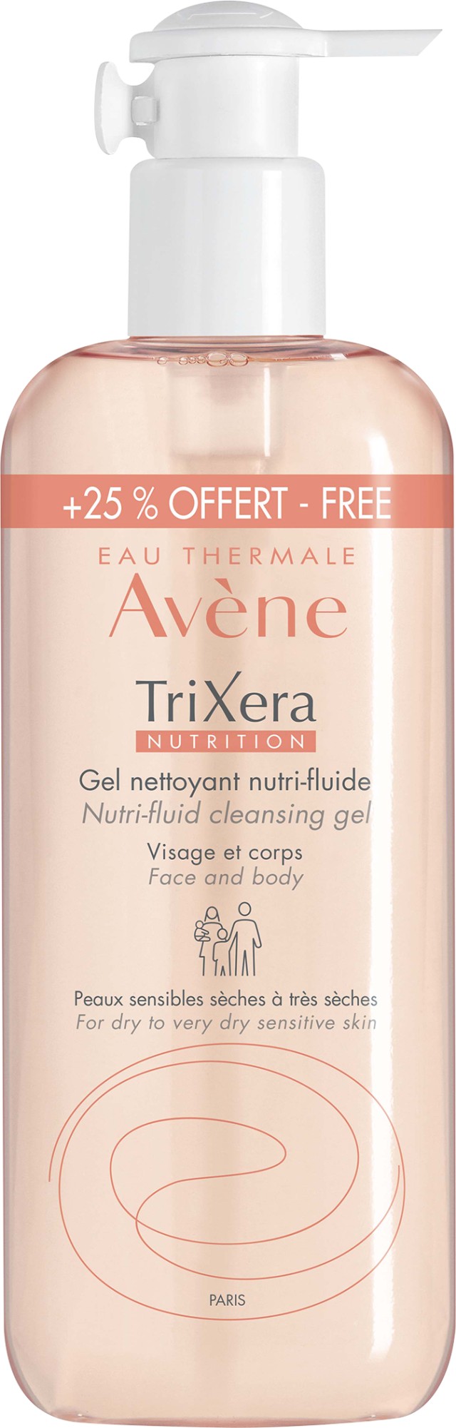 Avene Trixera Nutrition Λεπτόρρευστο Θρεπτικό Gel Καθαρισμού για Ξηρό & Πολύ Ξηρό Δέρμα 500ml