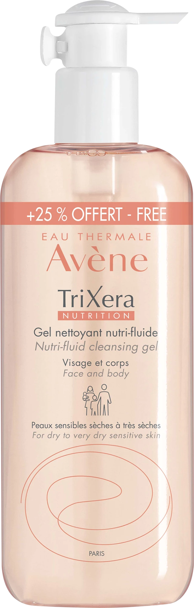 Avene Trixera Nutrition Λεπτόρρευστο Θρεπτικό Gel Καθαρισμού για Ξηρό & Πολύ Ξηρό Δέρμα 500ml