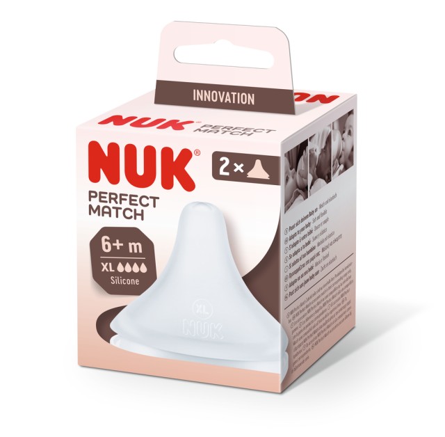 NUK Perfect Match Θηλή Σιλικόνης 6+ XL 2τμχ