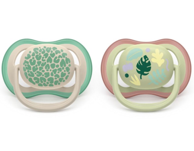 Philips Avent Πιπίλα Σιλικόνης Ultra Air 6-18m Μπεζ-Πράσινη