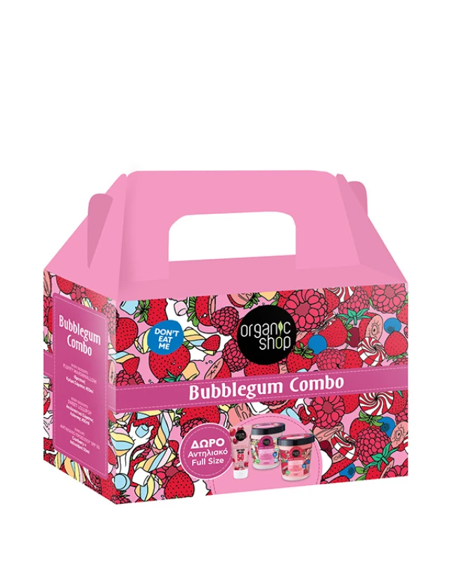 Organic Shop Bubblegum Combo Σετ Περιποίησης Σώματος & Αντηλιακό Προσώπου