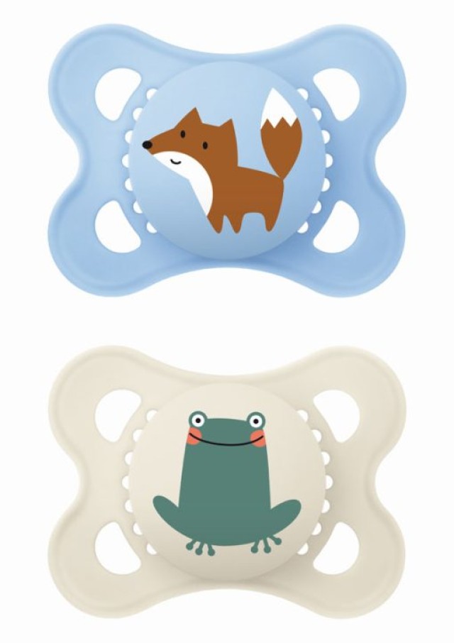 MAM Πιπίλα Original Σιλικόνης 2-6 Μηνών Μπλέ-Μπεζ