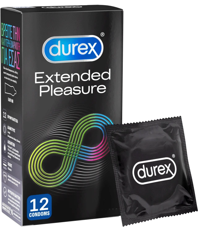Durex Extended Pleasure Προφυλακτικά Για Απόλαυση Παρατεταμένης Διάρκειας 12τμχ