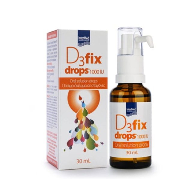 Intermed D3 Fix Drops 1000iu με Φυσική Γεύση Βανιλία 30ml