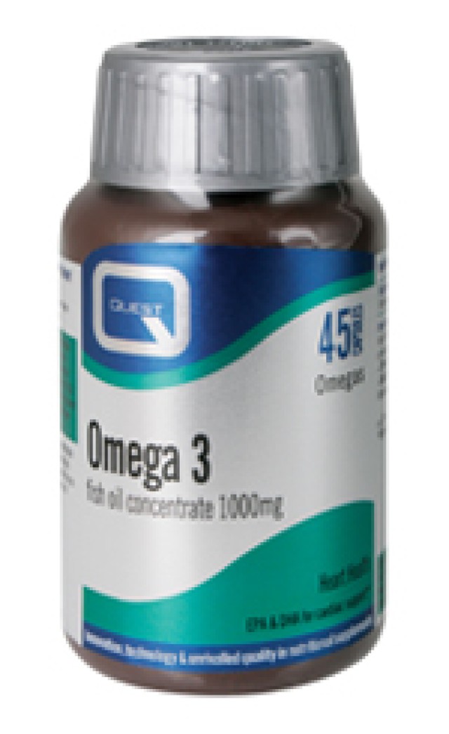 QUEST OMEGA 3 fish oil concentrate 1000mg 45CAPS+45 CAPS ΔΩΡΟ