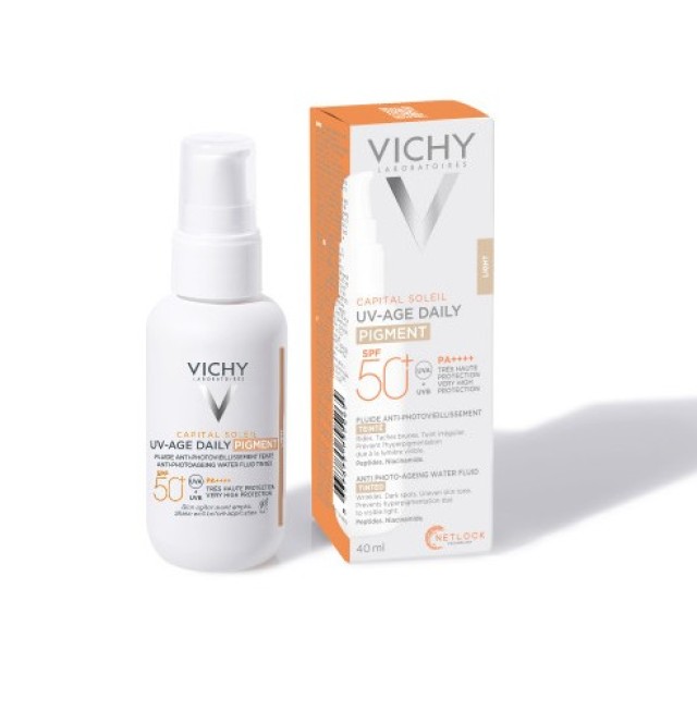 Vichy Capital Soleil UV-Age Daily SPF50+ Αντηλιακό κατά της Φωτογήρανσης με Light Χρώμα 40ml