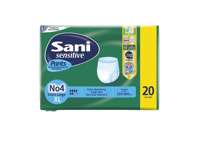 Sani Sensitive Εσώρουχο Ακράτειας No4 XLarge 20τμχ