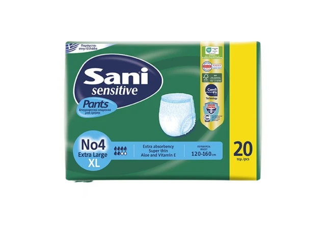 Sani Sensitive Εσώρουχο Ακράτειας No4 XLarge 20τμχ