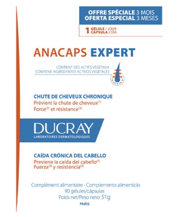 Ducray Anacaps Expert Συμπλήρωμα Διατροφής κατά της Τριχόπτωσης 90caps
