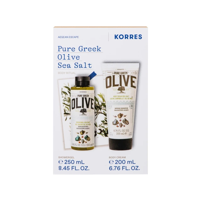 Korres Pure Greek Olive Θαλασσινό Aλάτι Αφρόλουτρο 250ml + Eνυδατικό Γαλάκτωμα Σώματος 250ml Promo Pack