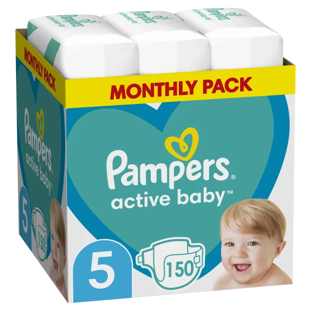 Pampers Active Baby Νο5 11-16kg Monthly Pack 150τμχ
