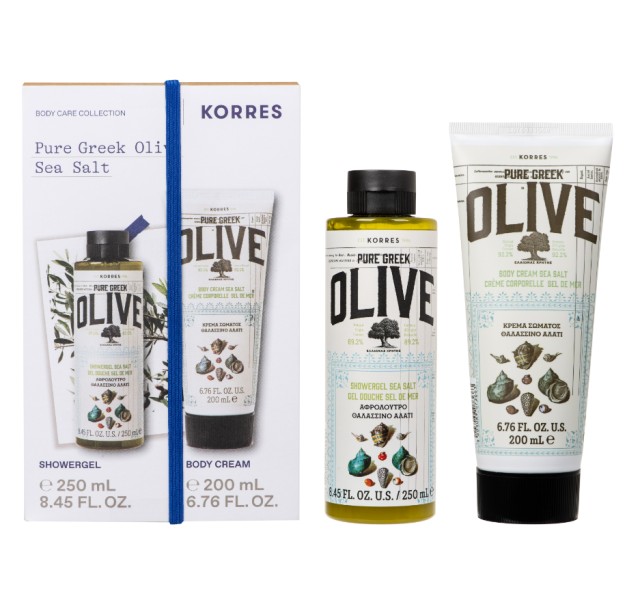 Korres Pure Greek Olive Sea Salt Αφρόλουτρο & Κρέμα Σώματος Promo Pack
