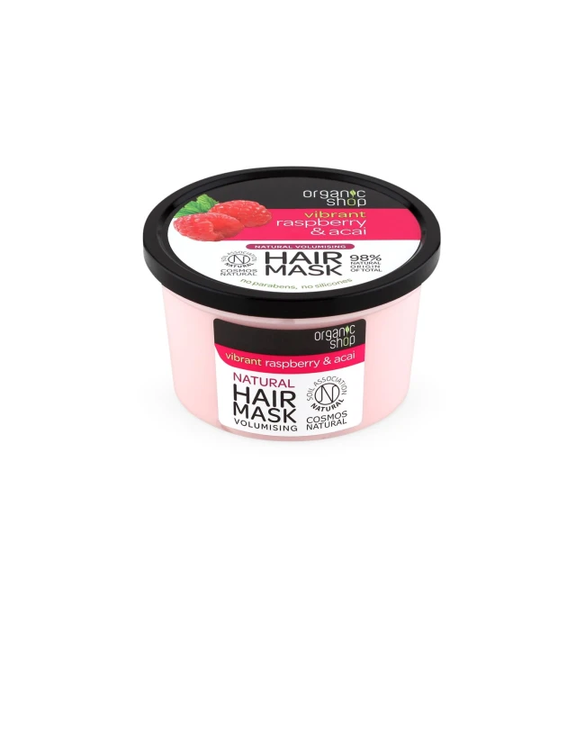 Organic Shop Hair Mask Raspberry & Acai Μάσκα Μαλλιών 250ml