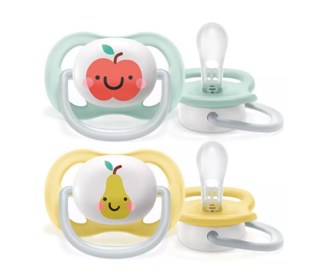 Philips Avent Πιπίλα Σιλικόνης Ultra Air Happy 0-6m Πράσινο-Κίτρινο
