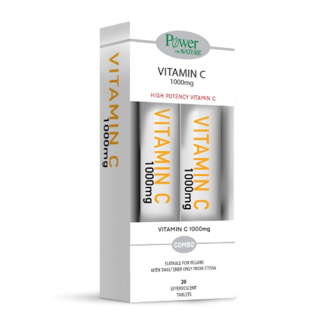 Power Health Vitamin C 1000mg με Στέβια 2x20 Αναβράζοντα Δισκία