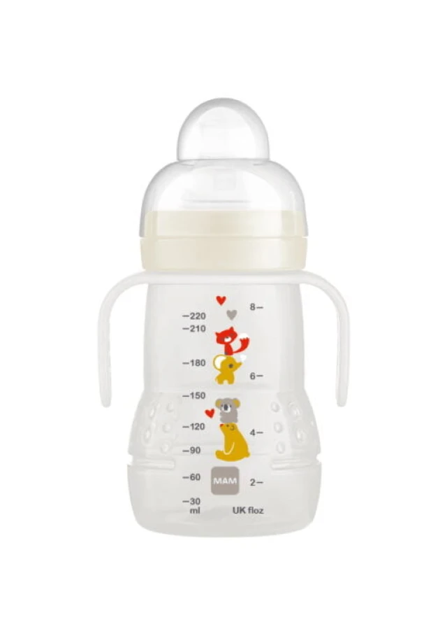MAM Μπιμπερό Μετάβασης Trainer+ 4+ 220ml Μπεζ