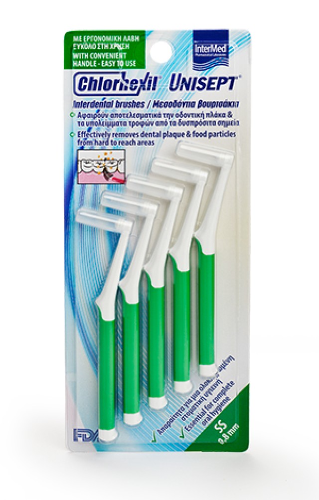 Intermed Chlorhexil Unisept Interdental Brushes SS 0,8mm 5τμχ﻿