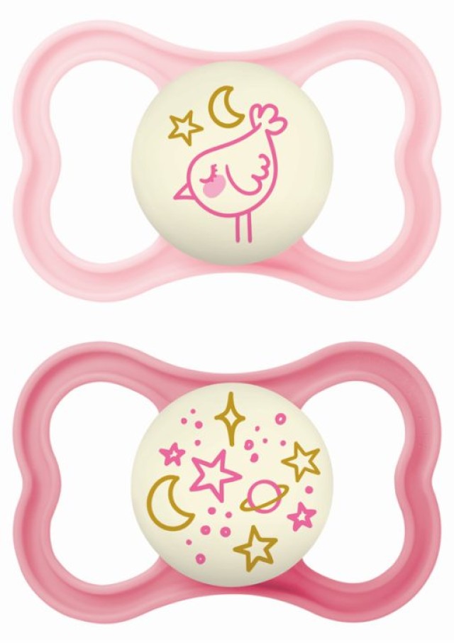 MAM Πιπίλα Supreme Night Σιλικόνης 6-16 Μηνών Ροζ-Μωβ