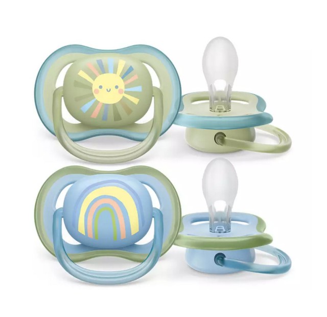 Philips Avent Πιπίλα Σιλικόνης Ultra Air 0-6m Πράσινο-Μπλε