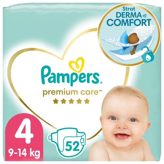 Pampers Premium Care Πάνες Νο4 (9-14 Kg) 52τμχ