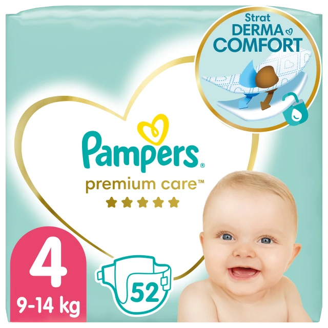 Pampers Premium Care Πάνες Νο4 (9-14 Kg) 52τμχ