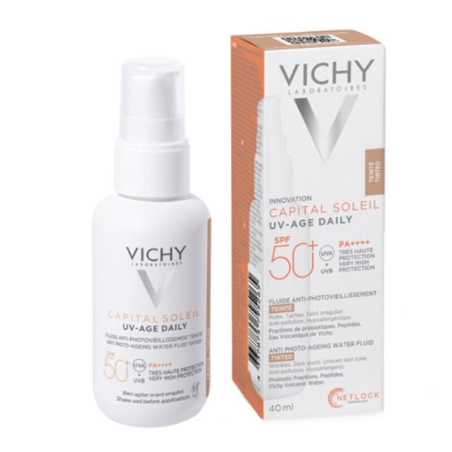 Vichy Capital Soleil UV-Age Daily SPF50+ Αντηλιακό κατά της Φωτογήρανσης με Χρώμα 40ml