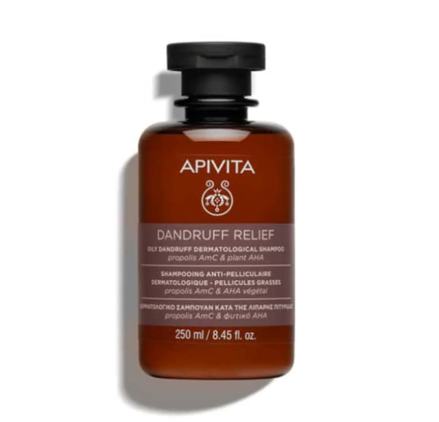 Apivita Dandruff Relief Σαμπουάν κατά της Λιπαρής Πιτυρίδας με Propolis AmC & Φυτικό ΑΗΑ 250ml