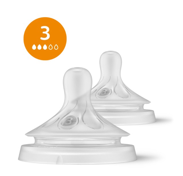 Philips Avent Natural Response Θηλή Σιλικόνης 1m+ Ροή 3 2τμχ